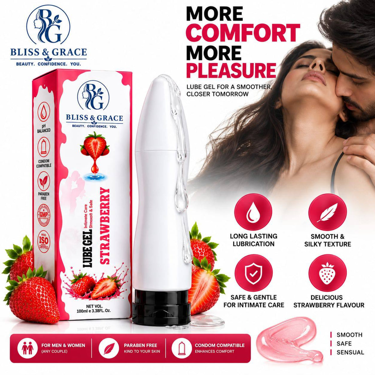 Bliss & Grace™ Strawberry Smooth Lubricant Gel
